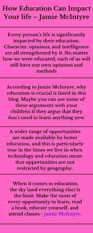 How Education Can Impact Your life – Jamie McIntyre