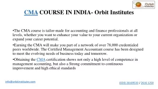 cma course in india orbit institutes
