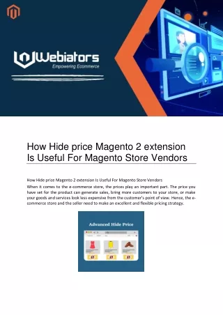 how hide price magento 2 extension is useful