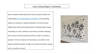 laser cutting design in coimbatore