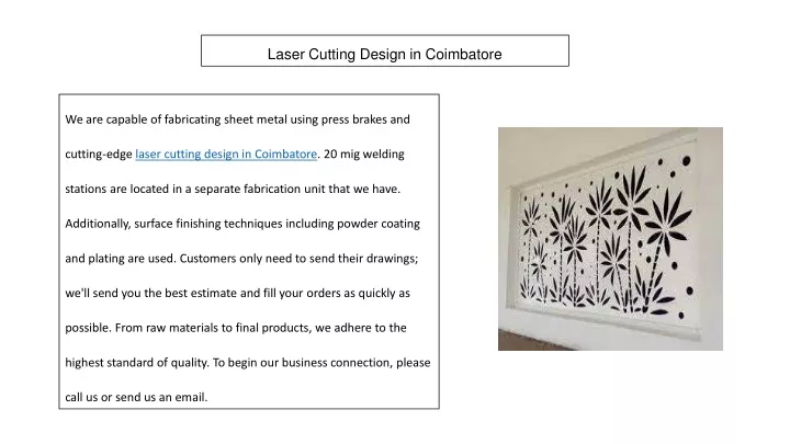 laser cutting design in coimbatore