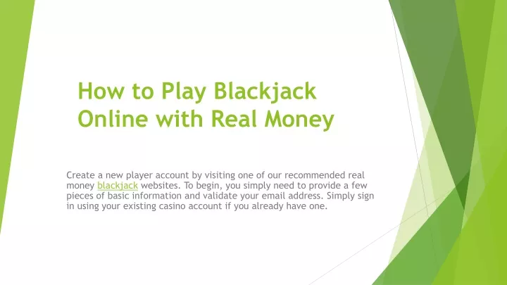 how to play blackjack online with real money