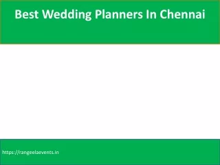 Best Wedding Planners In Chennai