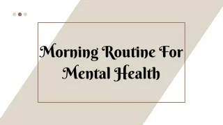 morning routine for mental health