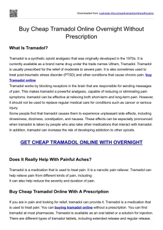 Buy Cheap Tramadol Online Overnight Without Prescription