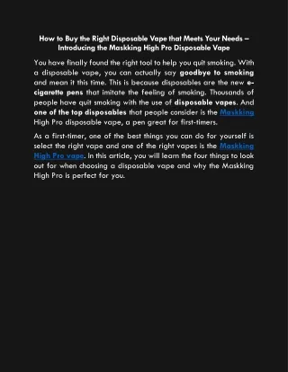how to buy the right disposable vape that meets