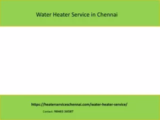 Water Heater Service in Chennai