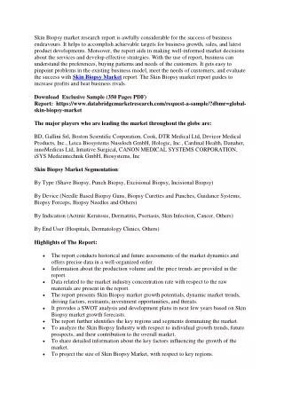 skin biopsy market research report is awfully