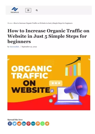 how to increase organic traffic on website.