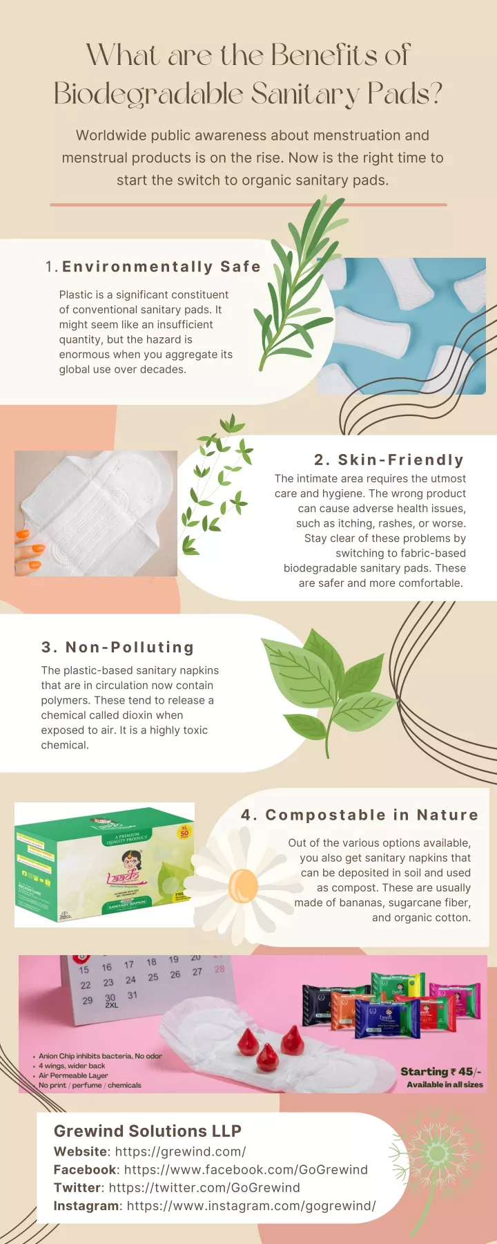 what are the benefits of biodegradable sanitary