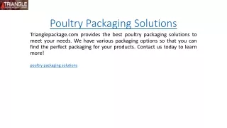 poultry packaging solutions