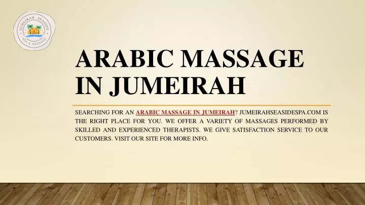 arabic massage in jumeirah