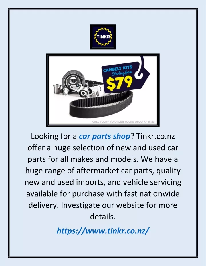 looking for a car parts shop tinkr co nz offer