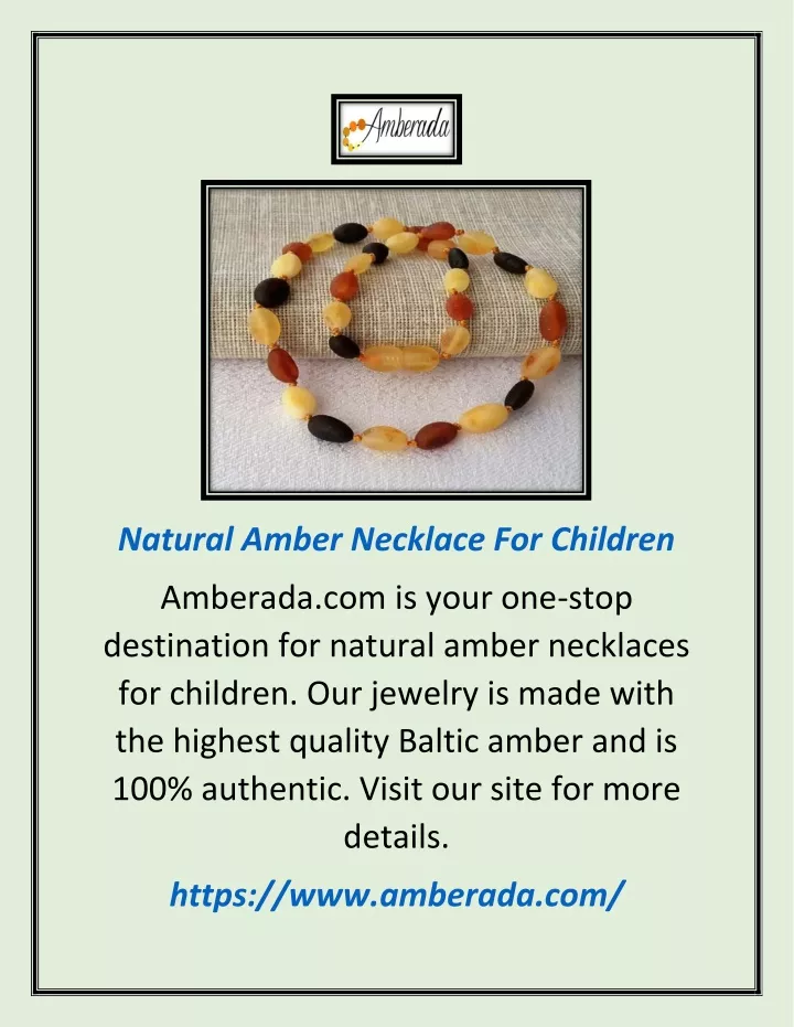 natural amber necklace for children