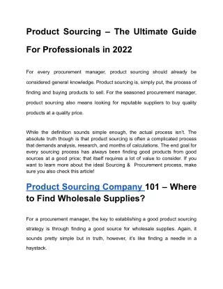 product sourcing the ultimate guide