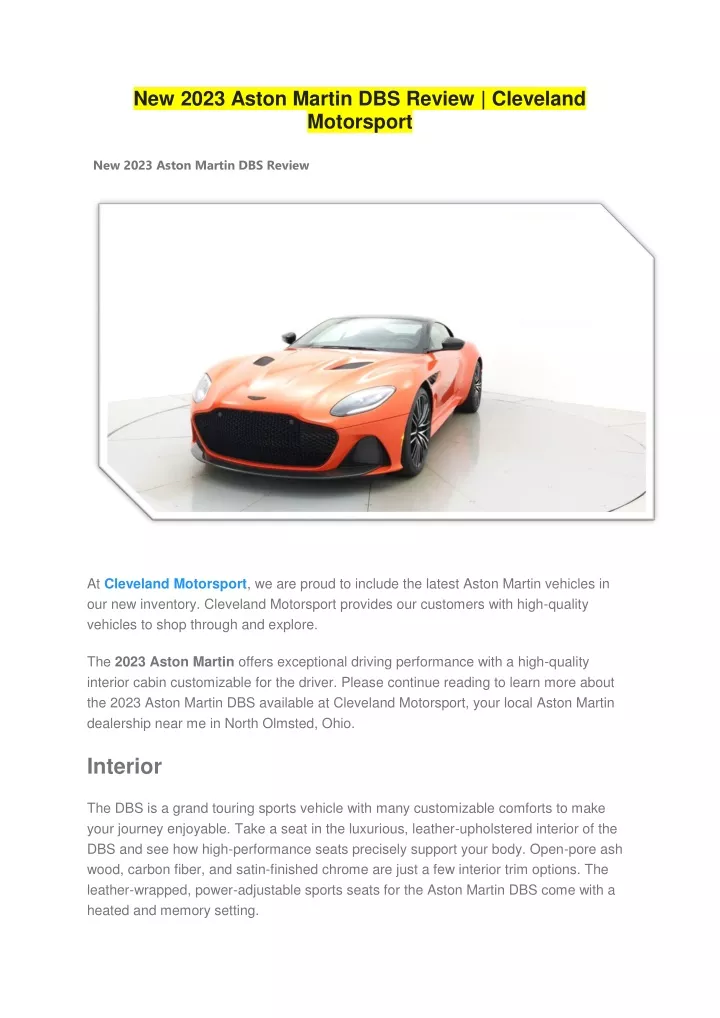 new 2023 aston martin dbs review cleveland