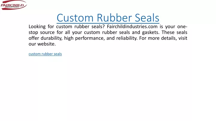 custom rubber seals