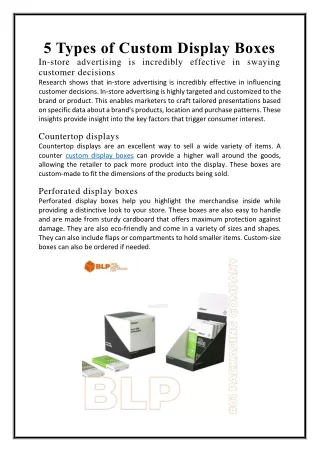 5 types of custom display boxes in store