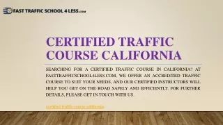 certified traffic course california