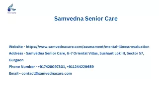 Mental Illness Diagnosis Test | Mental Illness | Samvedna Senior Care