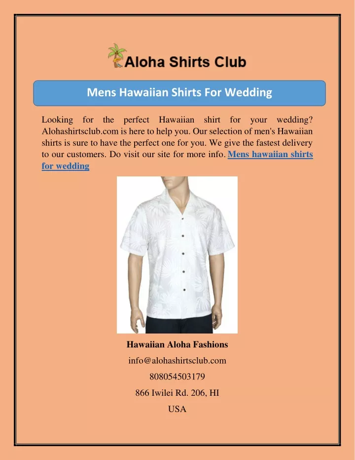 mens hawaiian shirts for wedding