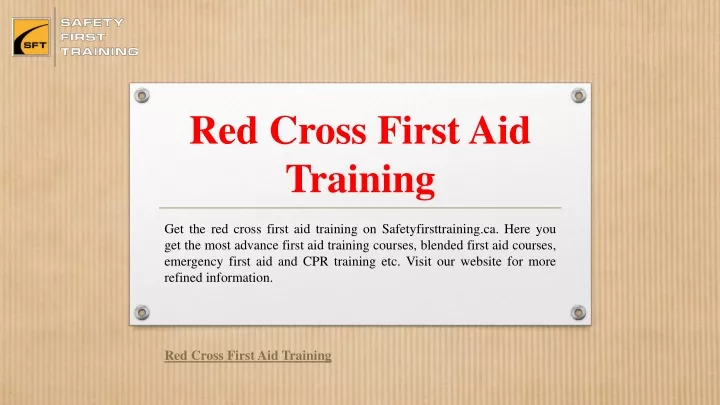 red cross first aid training