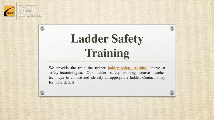ladder safety training