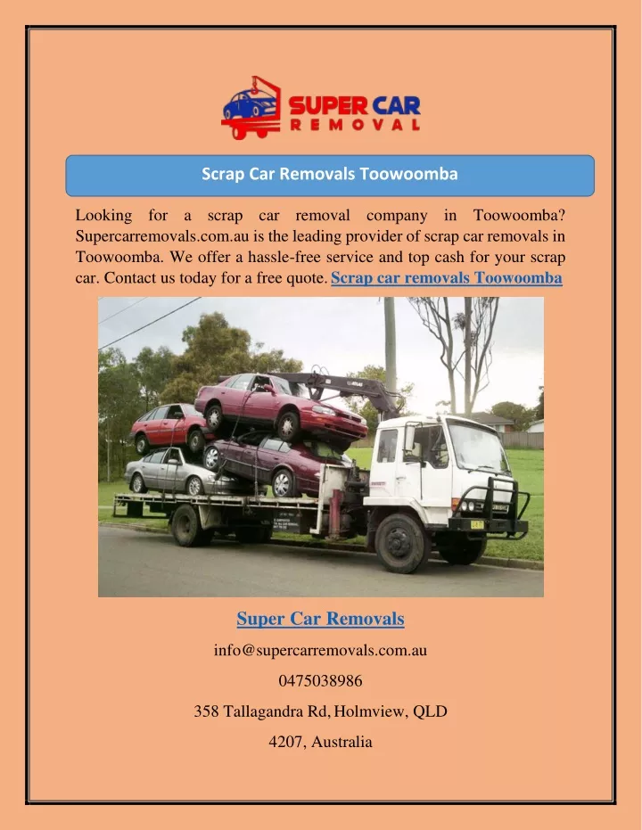 scrap car removals toowoomba