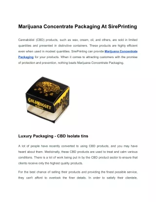 marijuana concentrate packaging at sireprinting