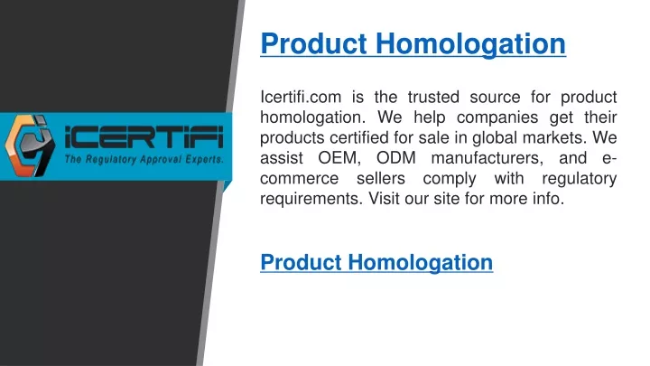 product homologation