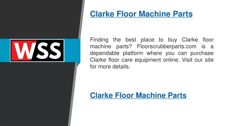 clarke floor machine parts