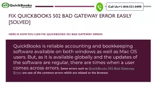 Fix QuickBooks 502 Bad Gateway Error Easily [