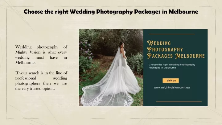 choose the right wedding photography packages