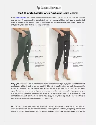 Top 4 Things to Consider When Purchasing Ladies Jeggings
