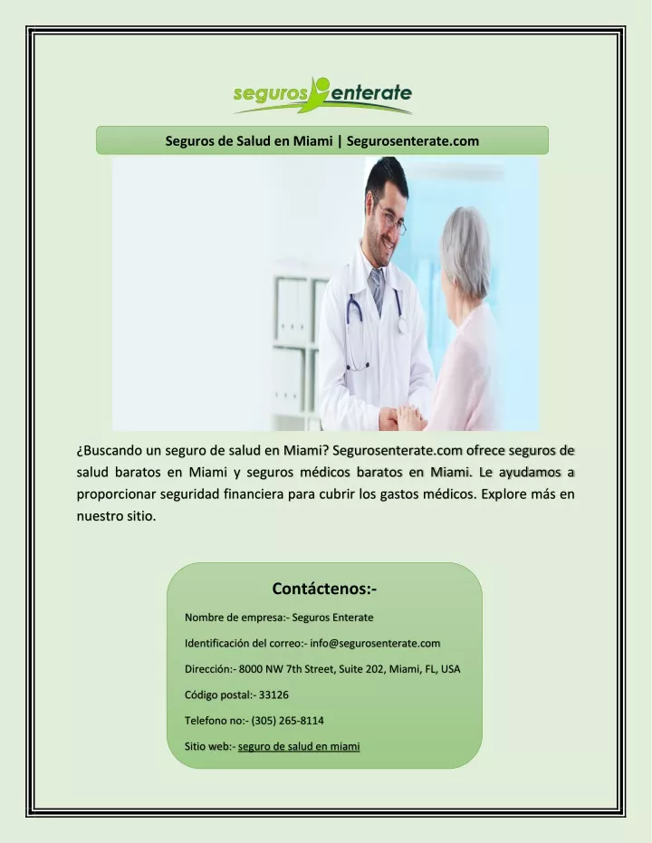 seguros de salud en miami segurosenterate com