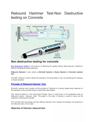 Rebound Hammer Test-Non Destructive testing on Concrete - One Stop NDT