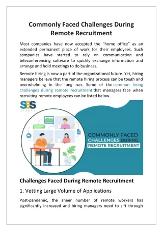 Commonly Faced Challenges During Remote Recruitment