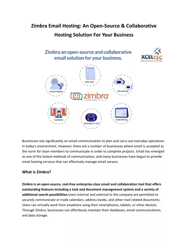 zimbra email hosting an open source collaborative