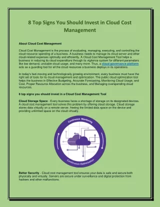 8 Top Signs You Should Invest in Cloud Cost Management