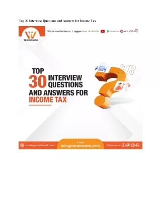 top 30 interview questions and answers for income