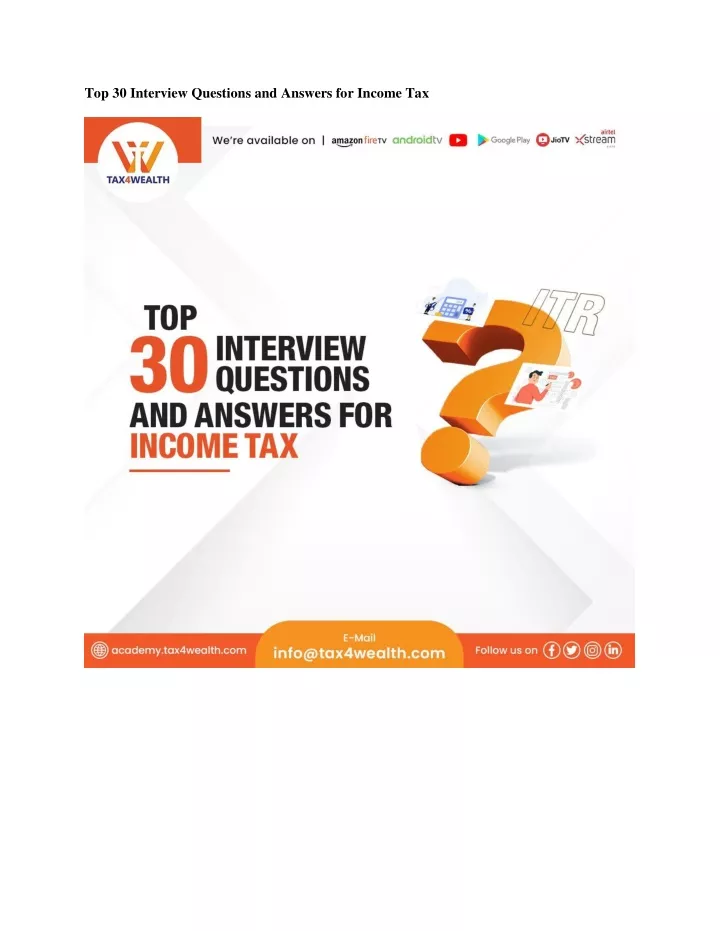top 30 interview questions and answers for income