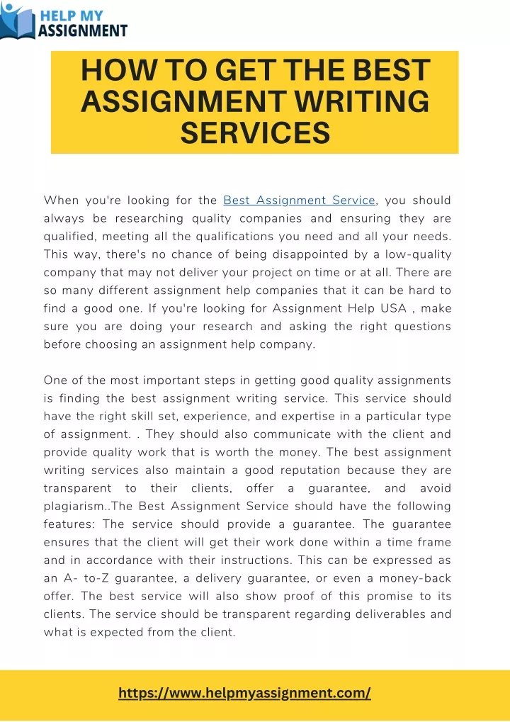 how to get the best assignment writing services