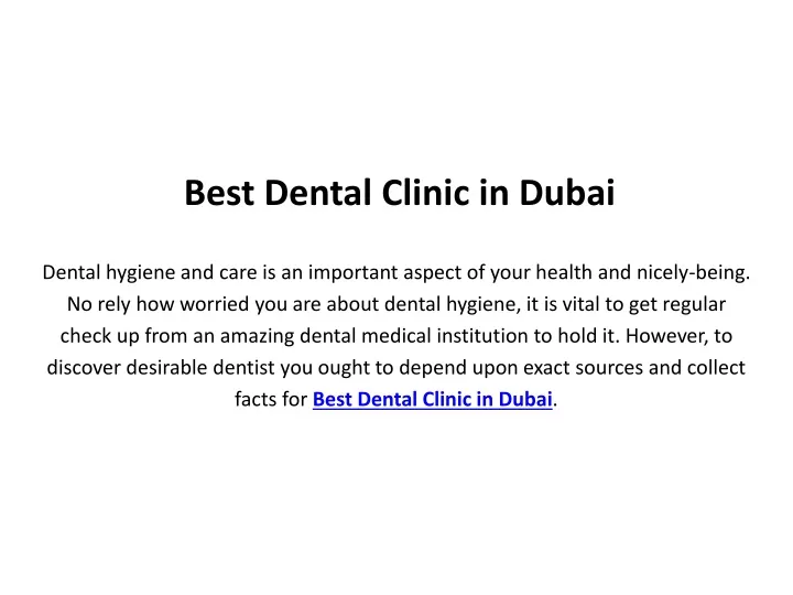 best dental clinic in dubai