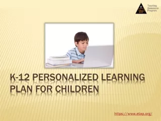 K-12 Personalized Learning Plan