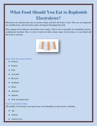 What Food Should You Eat to Replenish Electrolytes?