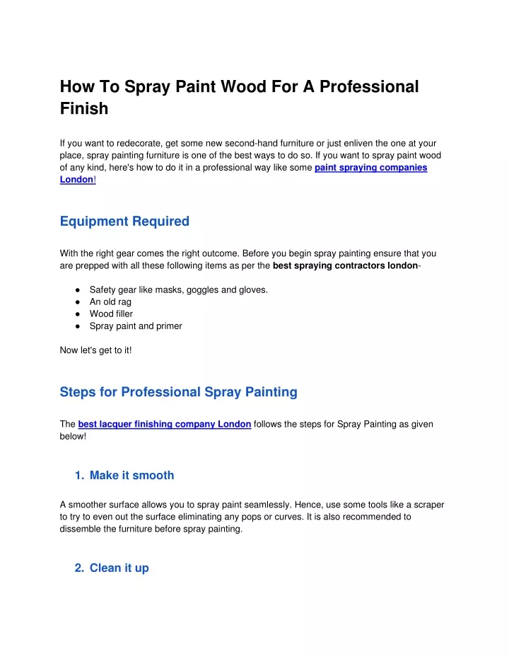 how to spray paint wood for a professional finish