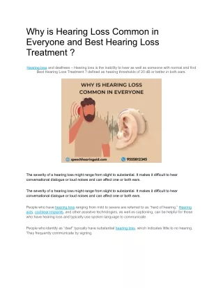 why hearing loss common in everyone