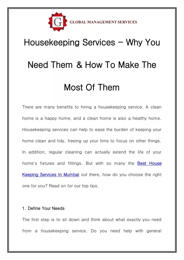 housekeeping services housekeeping services