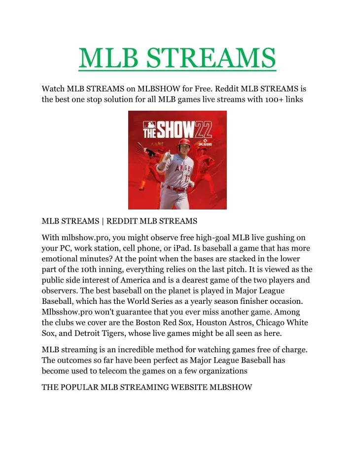 mlb streams