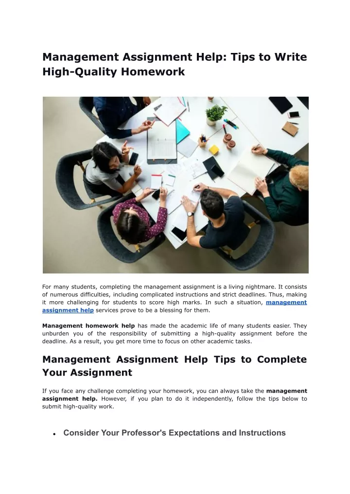 management assignment help tips to write high